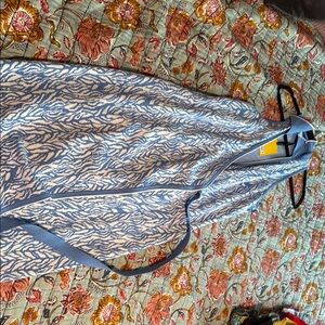Diane Von Furstenberg Blue and White Knit Dress